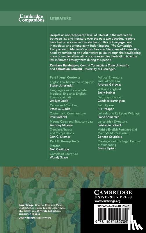  - The Cambridge Companion to Medieval English Law and Literature