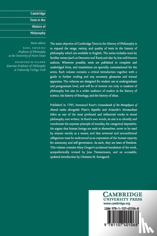  - Kant: Groundwork of the Metaphysics of Morals