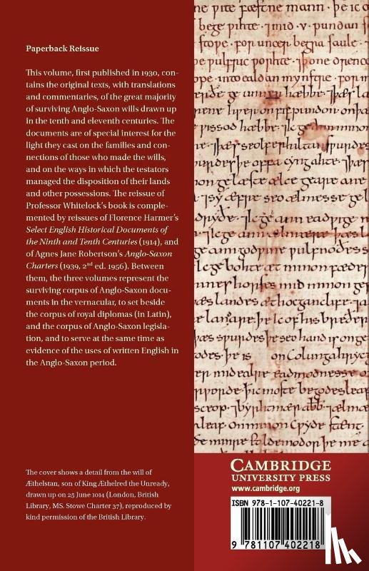 Whitelock, Dorothy - Anglo-Saxon Wills