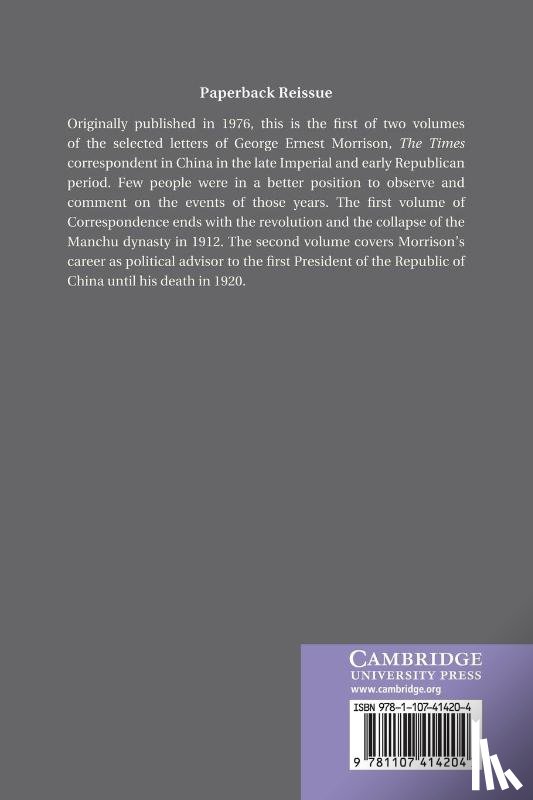  - The Correspondence of G. E. Morrison 1895–12