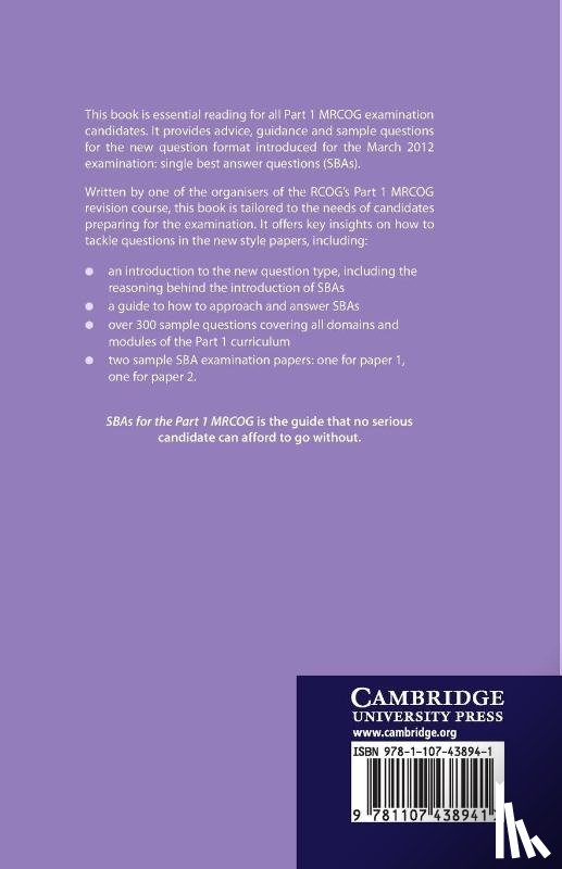 Sizer, Andrew, Chapman, Neil (University of Sheffield) - SBAs for the Part 1 MRCOG