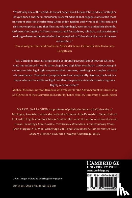 Gallagher, Mary E. (University of Michigan - Authoritarian Legality in China
