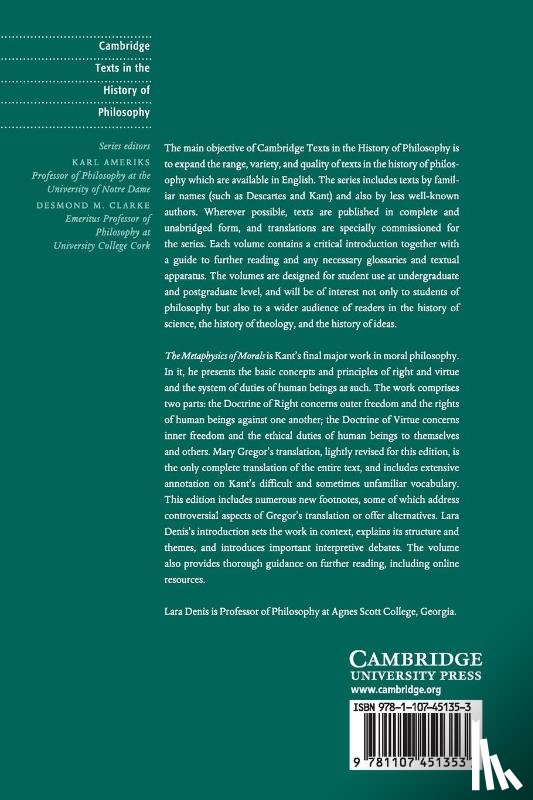 Kant, Immanuel - Kant: The Metaphysics of Morals