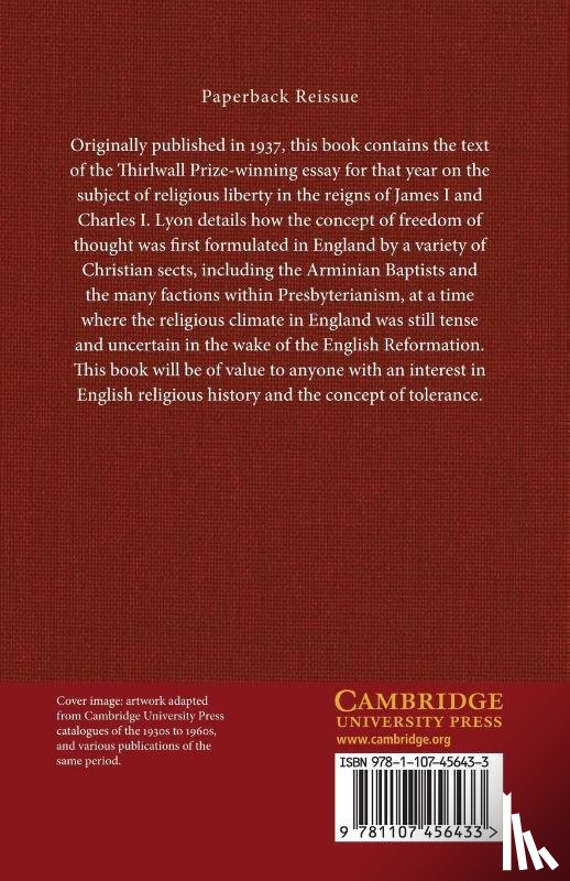 Lyon, T. - The Theory of Religious Liberty in England 1603–39