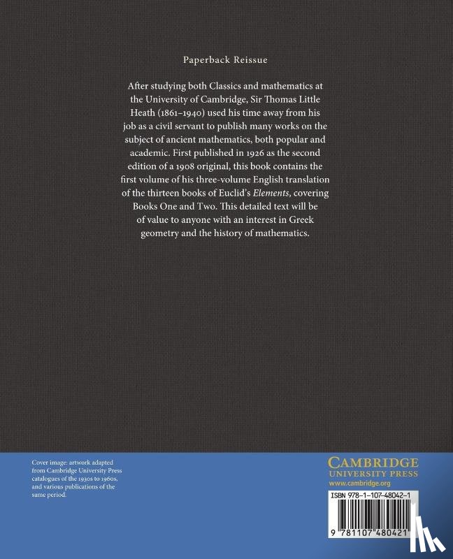 Heath, Thomas L. - The Thirteen Books of Euclid's Elements: Volume 1, Introduction and Books I, II