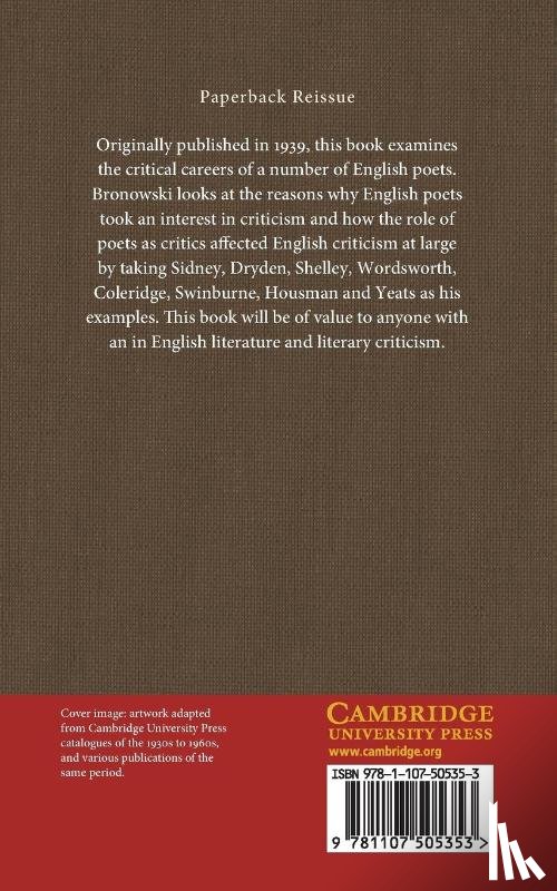 Bronowski, J. - The Poet's Defence