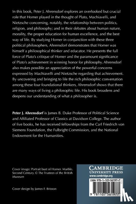 Ahrensdorf, Peter J. (Davidson College - Homer and the Tradition of Political Philosophy