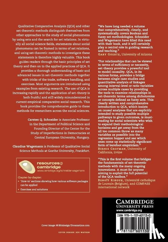 Schneider, Carsten Q. (Central European University, Wagemann, Claudius - Set-Theoretic Methods for the Social Sciences