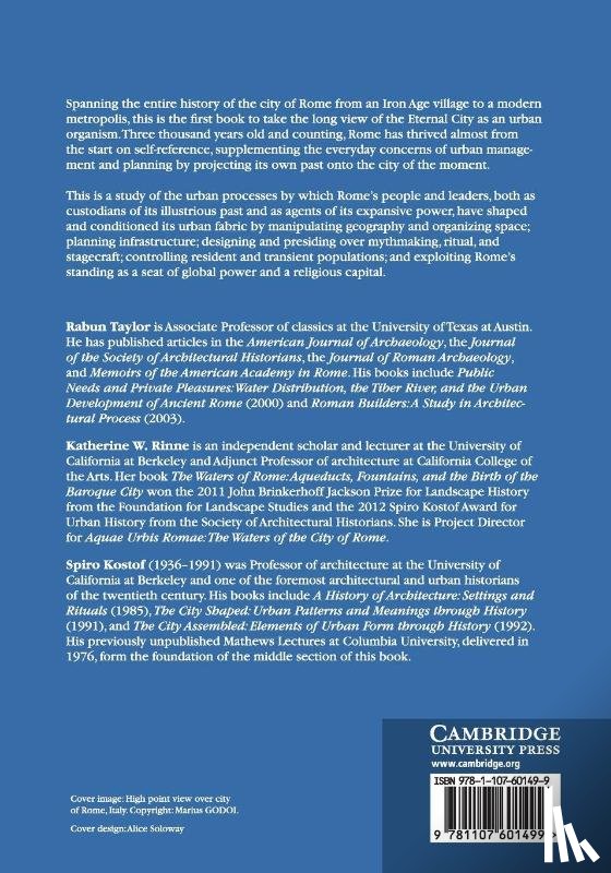 Taylor, Rabun (University of Texas, Rinne, Katherine Wentworth (University of California, Kostof, Spiro (University of California - Rome