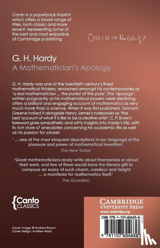 Hardy, G. H. - A Mathematician's Apology