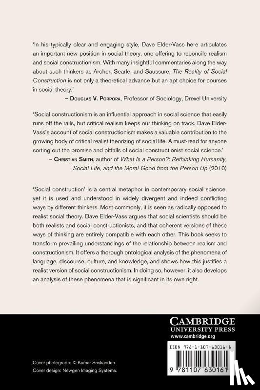 Elder-Vass, Dave (Loughborough University) - The Reality of Social Construction