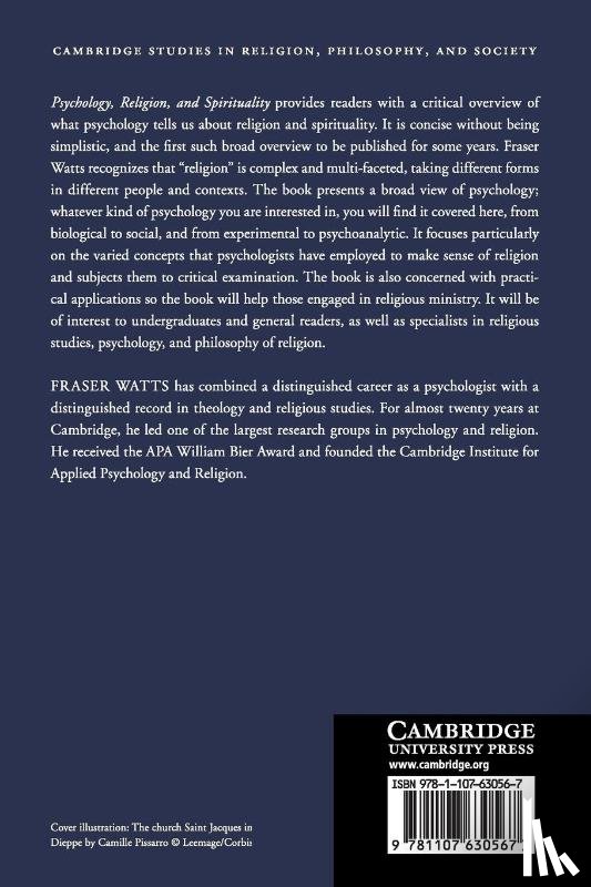 Watts, Fraser - Psychology, Religion, and Spirituality