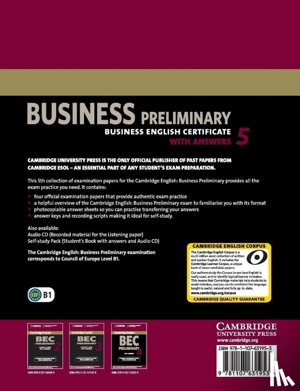 Cambridge ESOL - Cambridge English Business 5 Preliminary Student's Book with Answers