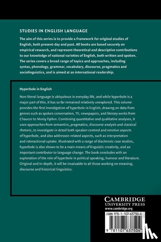 Claridge, Claudia (Universitat Duisburg–Essen) - Hyperbole in English