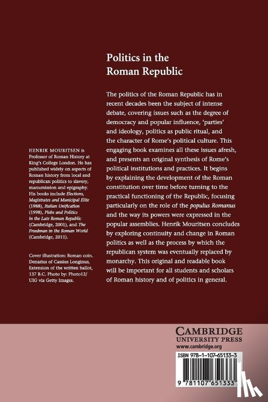 Mouritsen, Henrik (King's College London) - Politics in the Roman Republic