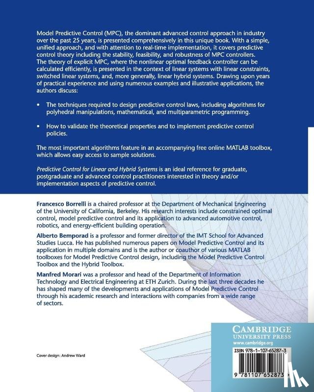 Borrelli, Francesco (University of California, Bemporad, Alberto, Morari, Manfred - Predictive Control for Linear and Hybrid Systems