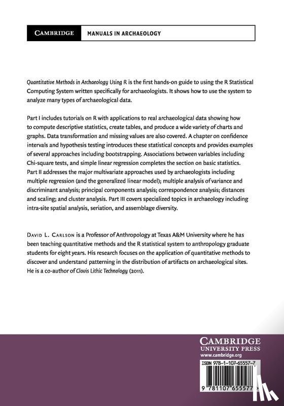 Carlson, David L. (Texas A & M University) - Quantitative Methods in Archaeology Using R