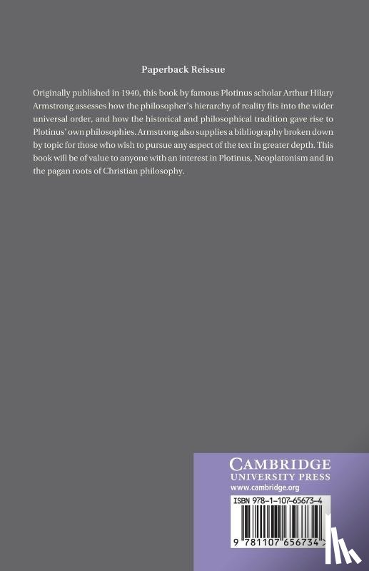 Armstrong, Arthur Hilary - The Architecture of the Intelligible Universe in the Philosophy of Plotinus