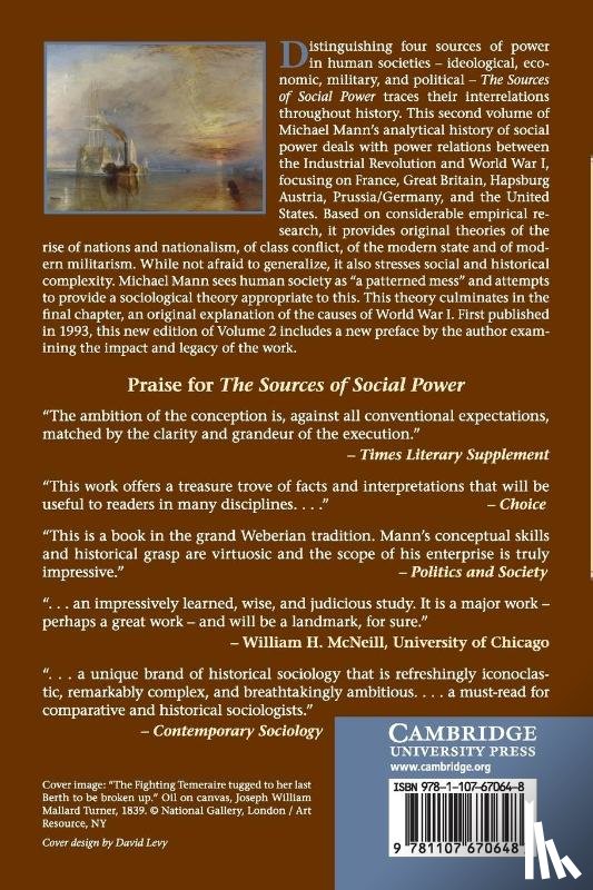 Mann, Michael (University of California - The Sources of Social Power: Volume 2, The Rise of Classes and Nation-States, 1760–1914