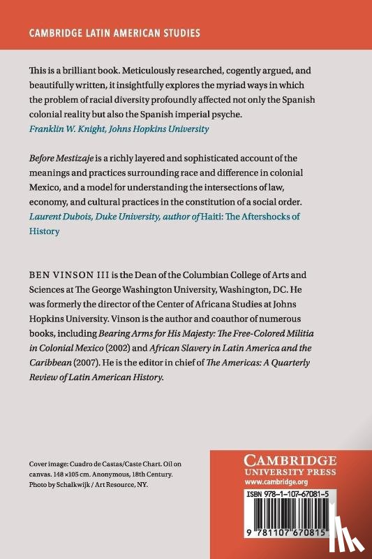 Vinson III, Ben (George Washington University - Before Mestizaje