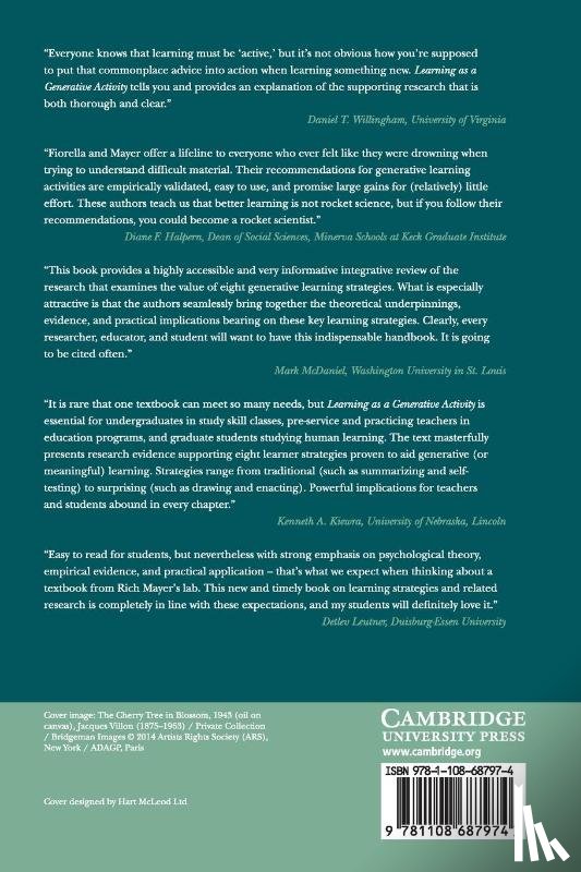 Fiorella, Logan (University of California, Mayer, Richard E. (University of California - Learning as a Generative Activity