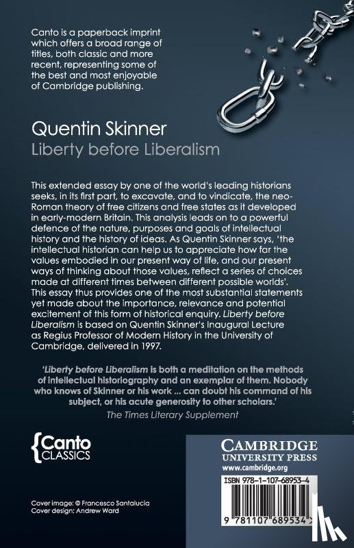 Skinner, Quentin (Queen Mary University of London) - Liberty before Liberalism