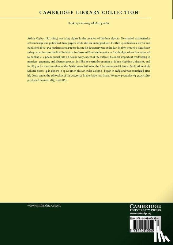 Arthur Cayley - The Collected Mathematical Papers