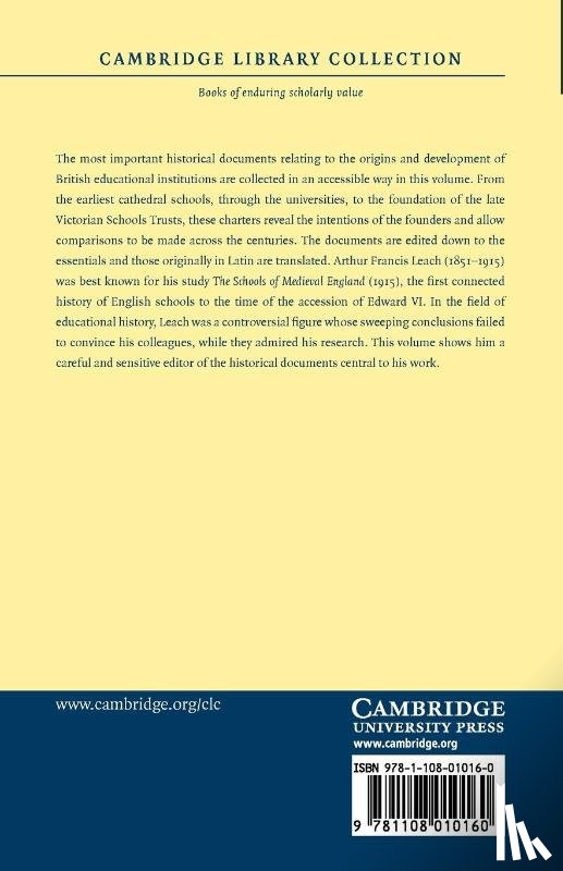  - Educational Charters and Documents 598 to 1909