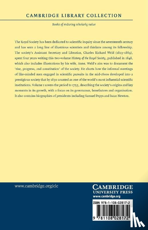 Weld, Charles Richard - A History of the Royal Society