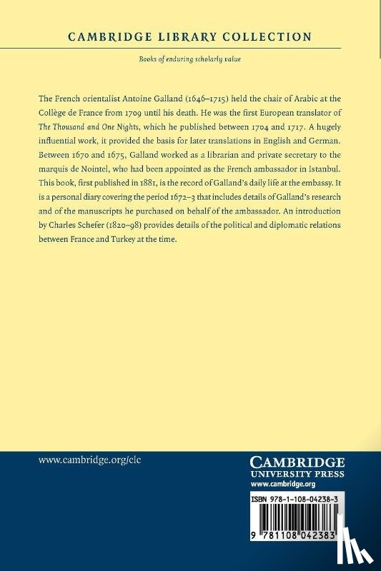 Galland, Antoine - Journal d'Antoine Galland pendant son sejour a Constantinople, 1672–1673