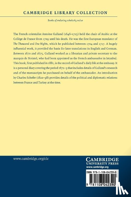 Galland, Antoine - Journal d'Antoine Galland pendant son sejour a Constantinople, 1672–1673