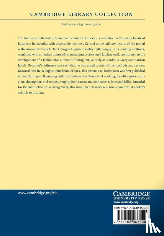 Escoffier, Auguste - A Guide to Modern Cookery