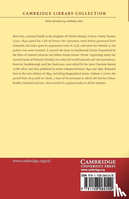 Burney, Fanny - Diary and Letters of Madame d'Arblay: Volume 7