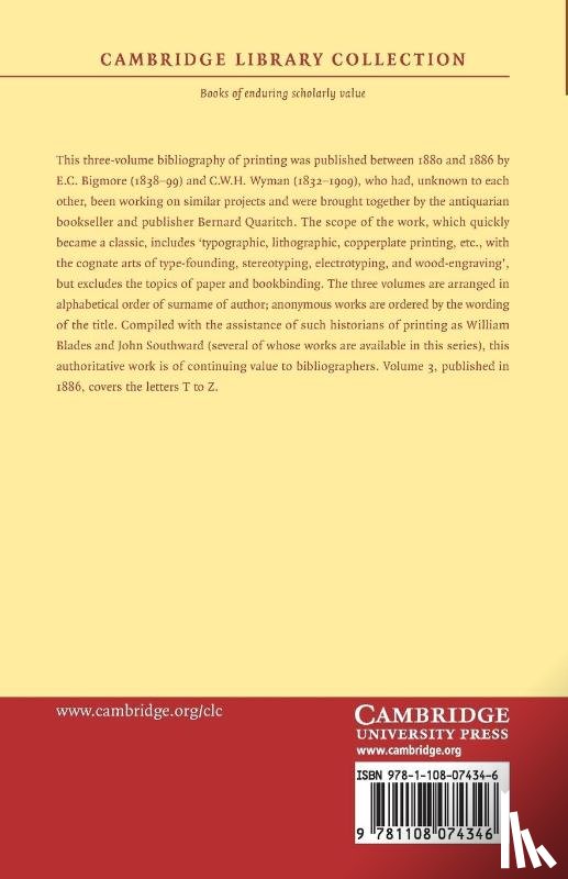Bigmore, E. C. - A Bibliography of Printing
