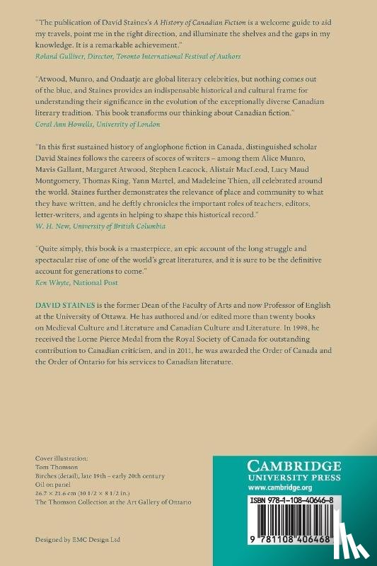 Staines, David (University of Ottawa) - A History of Canadian Fiction