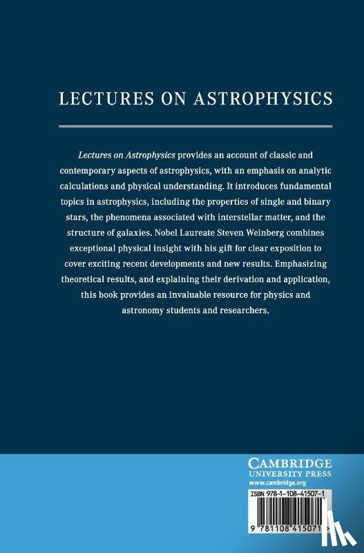 Weinberg, Steven (University of Texas - Lectures on Astrophysics