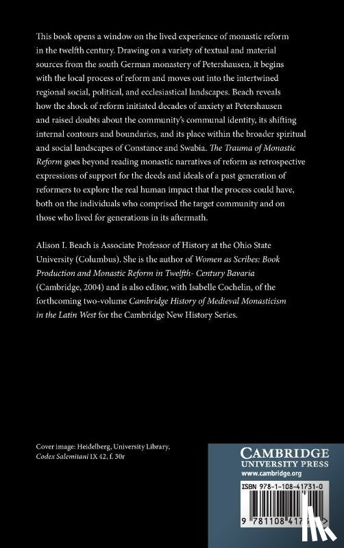 Beach, Alison I. (Ohio State University) - The Trauma of Monastic Reform