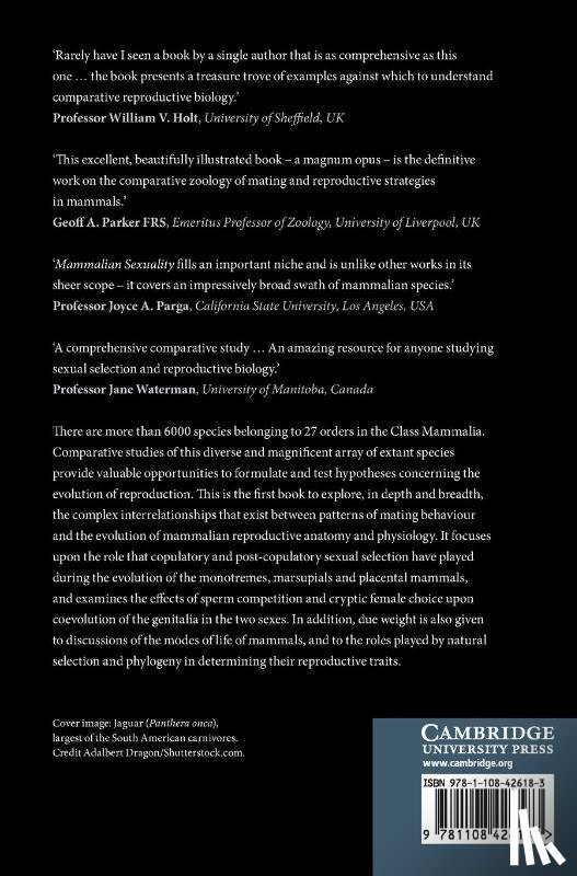 Dixson, Alan F. (Victoria University of Wellington) - Mammalian Sexuality