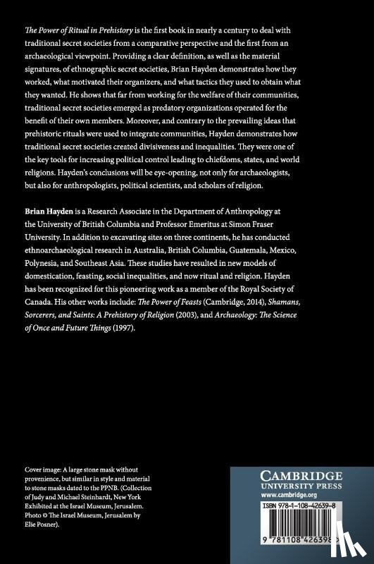 Hayden, Brian (University of British Columbia - The Power of Ritual in Prehistory