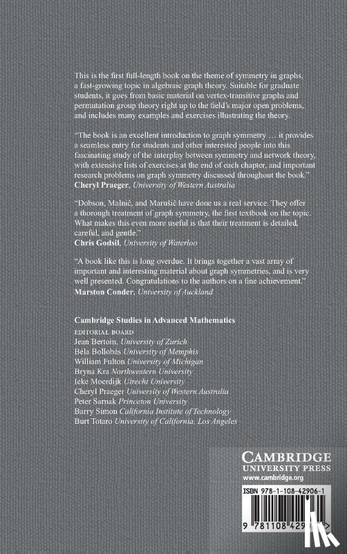 Dobson, Ted (Univerza na Primorskem, Malnic, Aleksander (Univerza na Primorskem, Marusic, Dragan (Univerza na Primorskem - Symmetry in Graphs