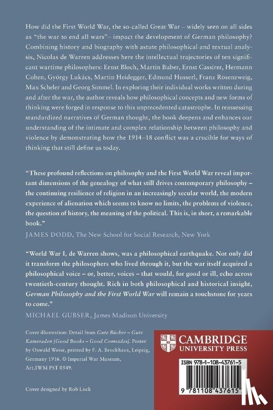 de Warren, Nicolas (Pennsylvania State University) - German Philosophy and the First World War