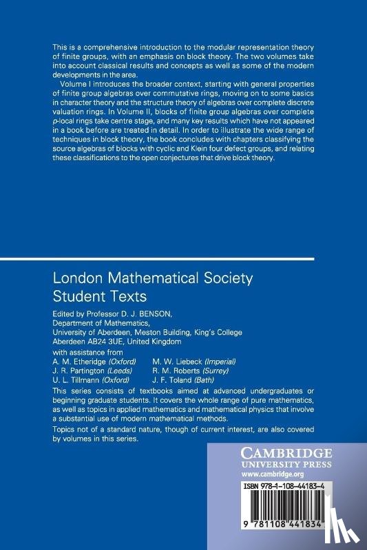 Linckelmann, Markus (City - The Block Theory of Finite Group Algebras