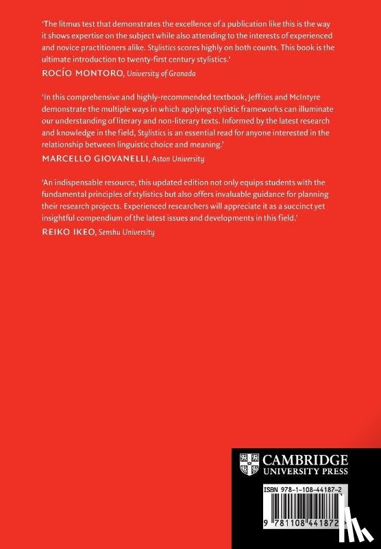 Jeffries, Lesley (Lancaster University), McIntyre, Dan (Uppsala University) - Stylistics