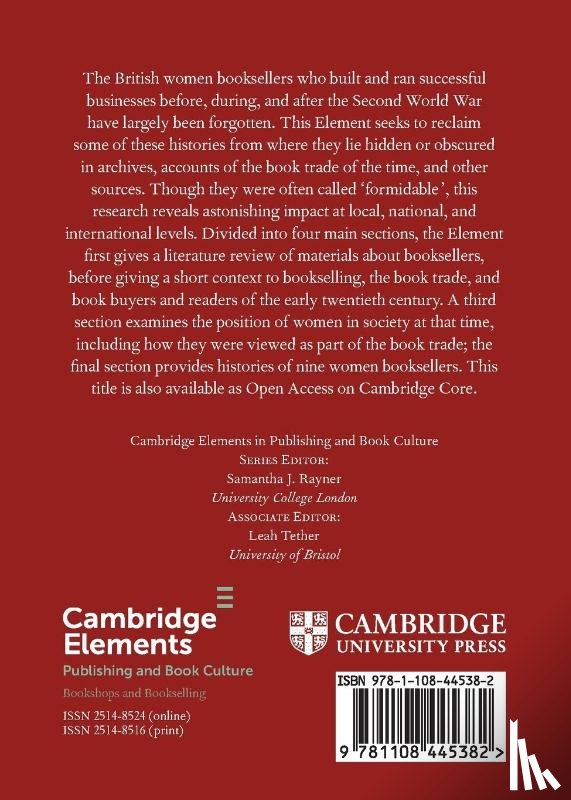 Rayner, Samantha J. (University College London) - Women Booksellers in the Twentieth Century