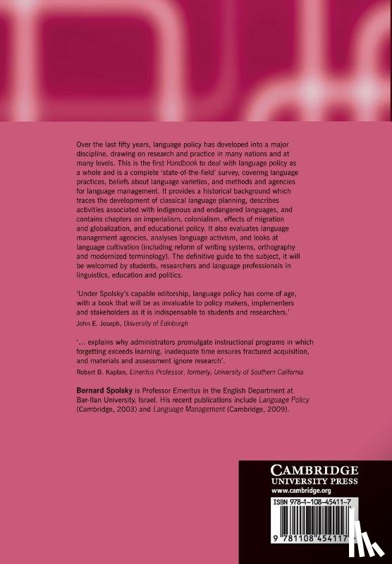  - The Cambridge Handbook of Language Policy