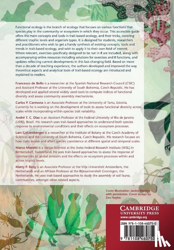 de Bello, Francesco (University of South Bohemia, Carmona, Carlos P. (University of Tartu, Dias, Andre T. C. (Universidade Federal do Rio de Janeiro), Gotzenberger, Lars - Handbook of Trait-Based Ecology