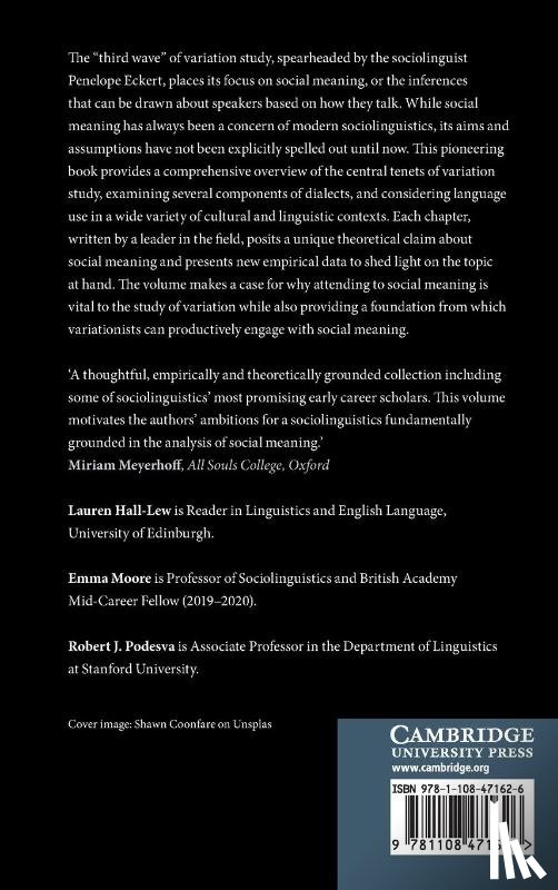  - Social Meaning and Linguistic Variation