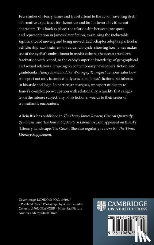 Rix, Alicia - Henry James and the Writing of Transport