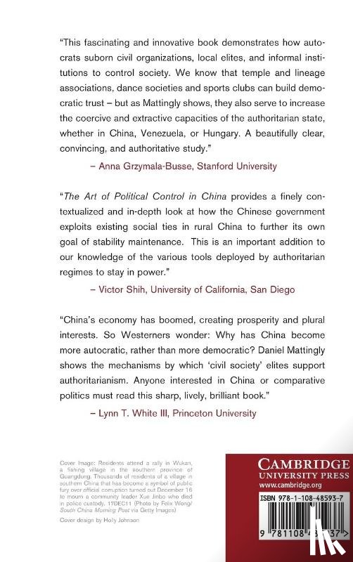 Mattingly, Daniel C. (Yale University - The Art of Political Control in China