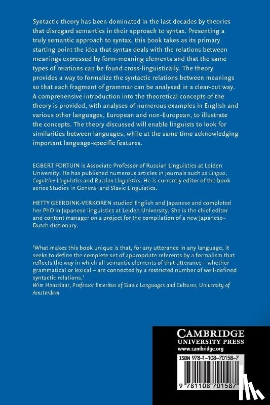 Fortuin, Egbert (Universiteit Leiden), Geerdink-Verkoren, Hetty (Universiteit Leiden) - Universal Semantic Syntax